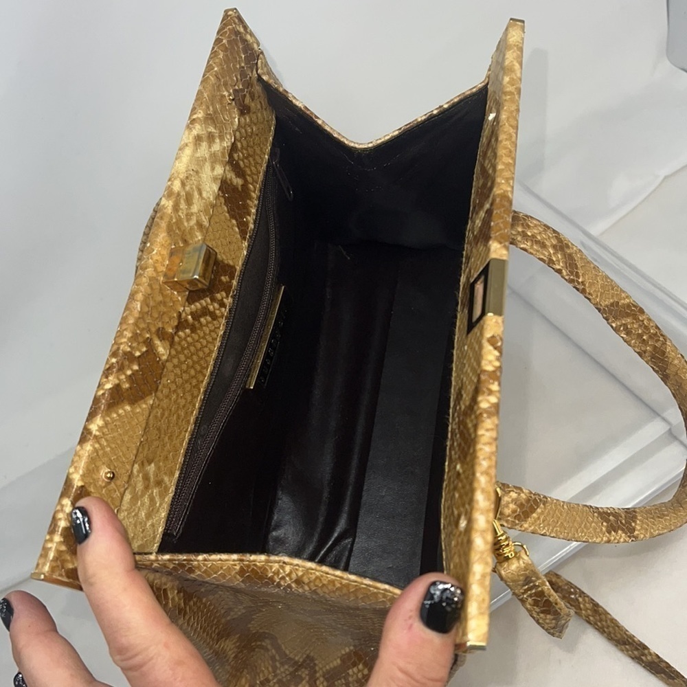 Susan Gail Python Structured Hand Bag Shoulder Bag - Picture 10 of 12